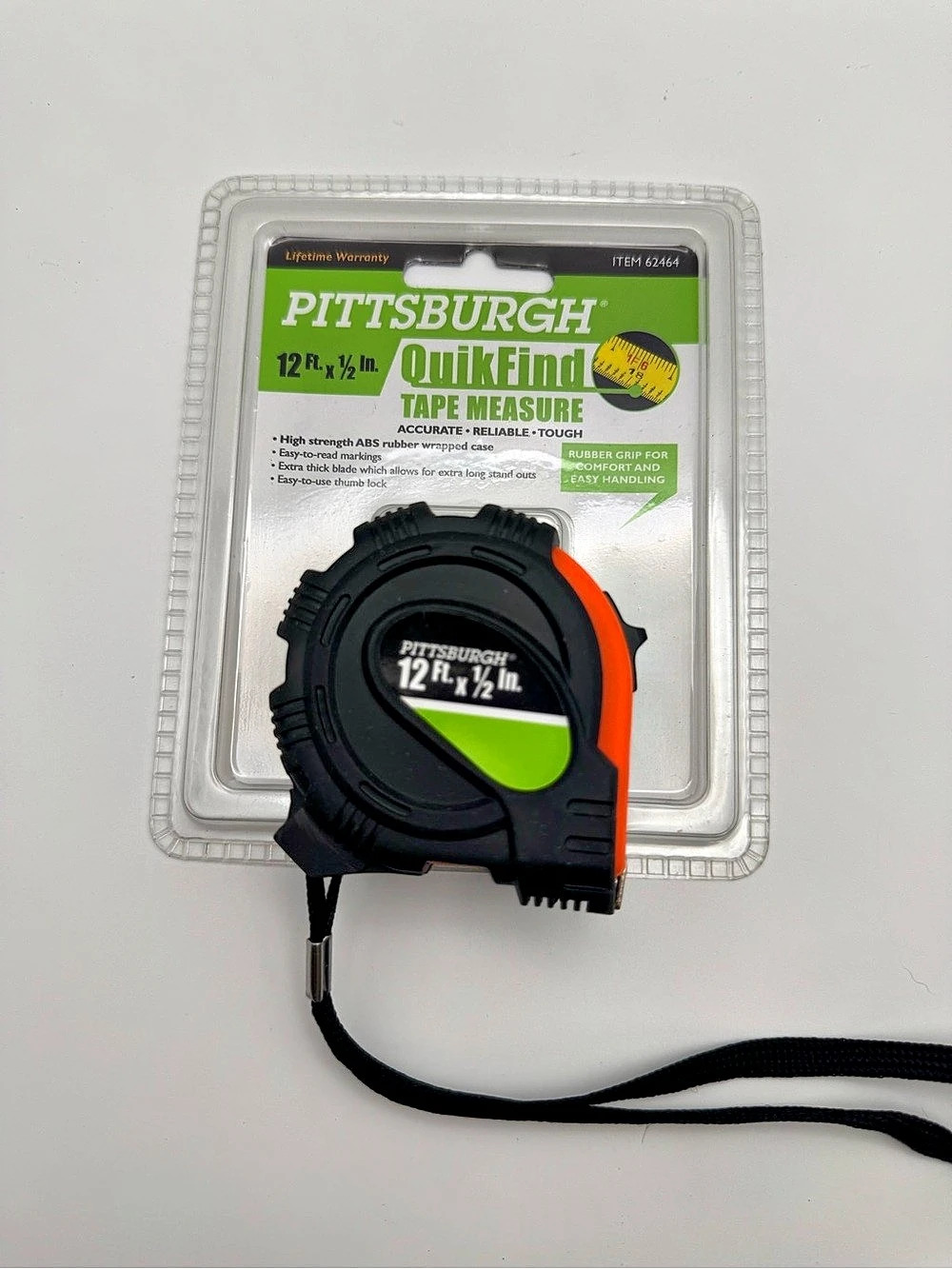 Pittsburgh QuickFind Tape Measure 12 ft Tape Measure NWT